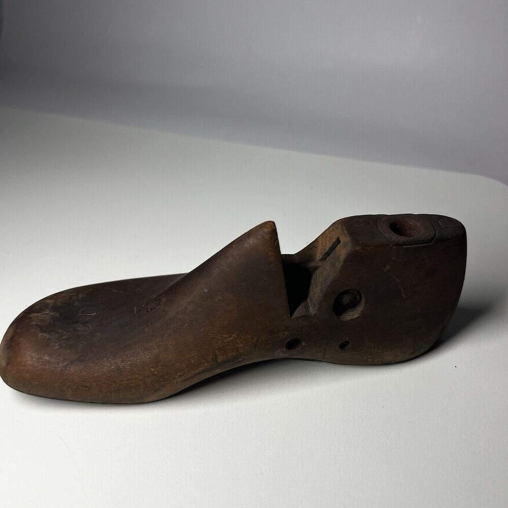 Antique Wooden Shoe Last Cobbler Form Size 8 D Industrial Mold Steampunk Decor